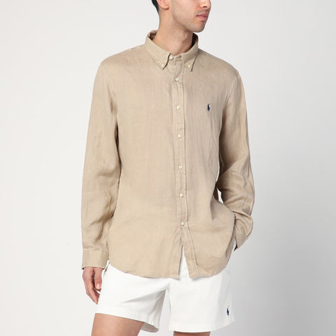 Polo Ralph Lauren Polo Ralph Lauren Beige shirt in linen Custom-Fit