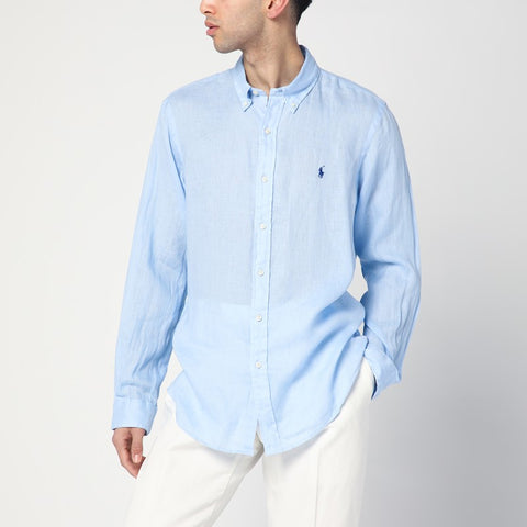 Polo Ralph Lauren Polo Ralph Lauren Light blue shirt in linen Custom-Fit