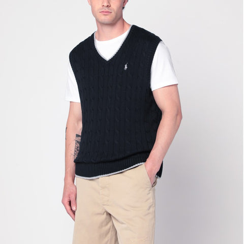 Polo Ralph Lauren Polo Ralph Lauren Navy blue cable-knit vest