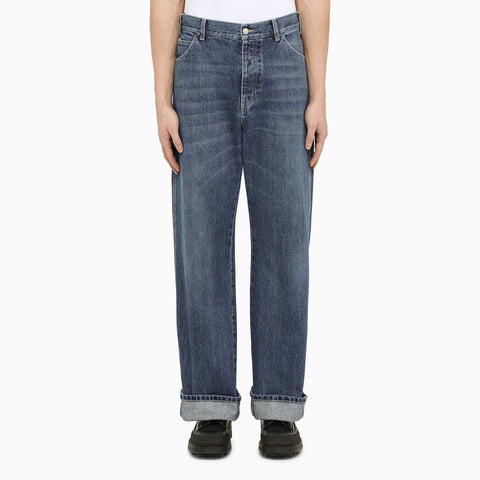 Alexander Mcqueen Alexander McQueen Loose blue cotton jeans