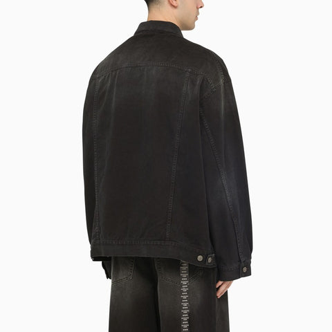 Balenciaga Balenciaga Black denim jacket with size stickers