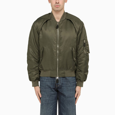 Alexander Mcqueen Alexander McQueen Convertible khaki nylon bomber jacket
