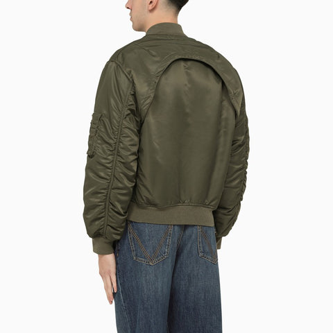 Alexander Mcqueen Alexander McQueen Convertible khaki nylon bomber jacket