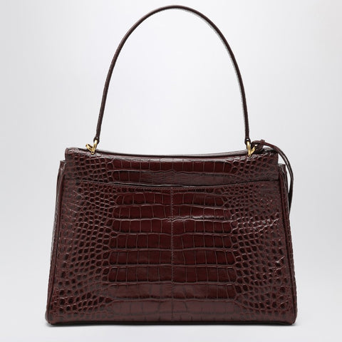 Balenciaga Balenciaga Cocco-print burgundy calfskin medium Rodeo bag