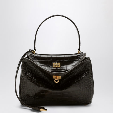 Balenciaga Balenciaga Small Rodeo bag in brown crocodile-effect leather
