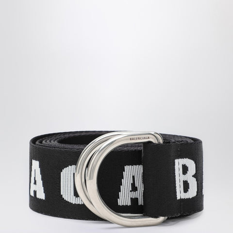 Balenciaga Balenciaga D-Ring belt in black and white canvas