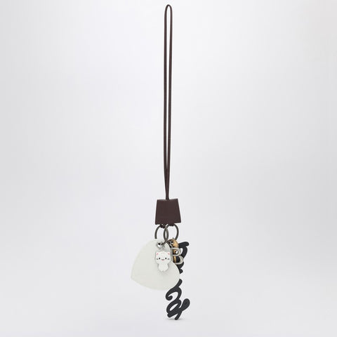 Balenciaga Balenciaga Keychain Charm Heart Le City burgundy/white
