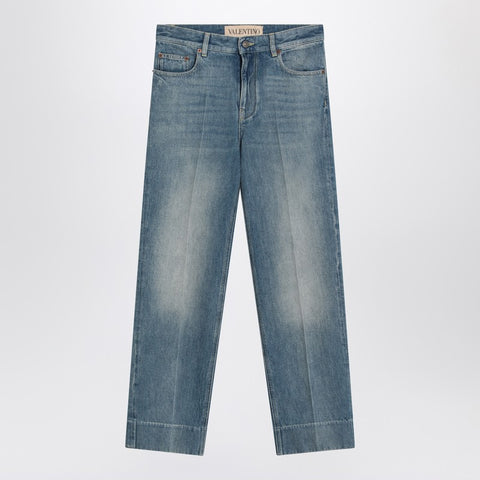 Valentino Valentino Faded-effect blue jeans