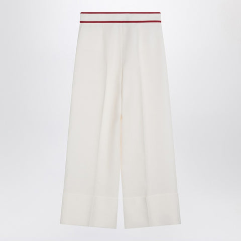 Valentino Valentino Ivory trousers with Gold V