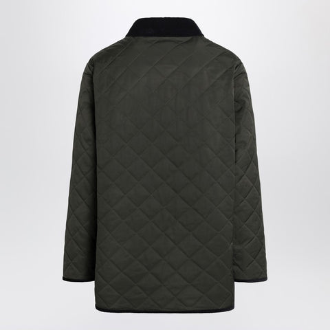 Valentino Valentino Olive green quilted jacket with VLogo patch