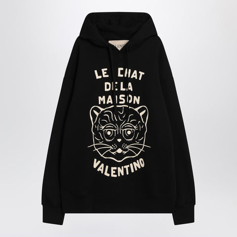 Valentino Valentino Black sweatshirt with Le Chat de la Maison patch