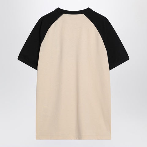 Valentino Butter/black T-shirt with Chez Valentino print