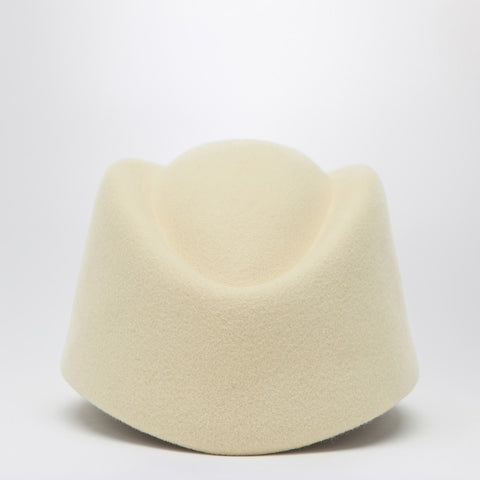 Valentino Garavani Valentino Garavani Vlogo Signature hat in cream colour wool