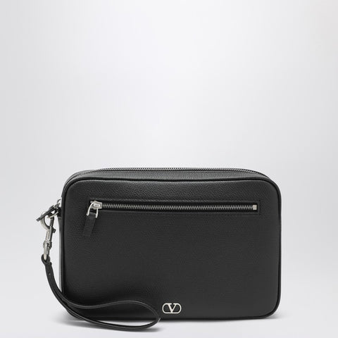 Valentino Garavani Valentino Garavani Vlogo Signature clutch black in grained calfskin