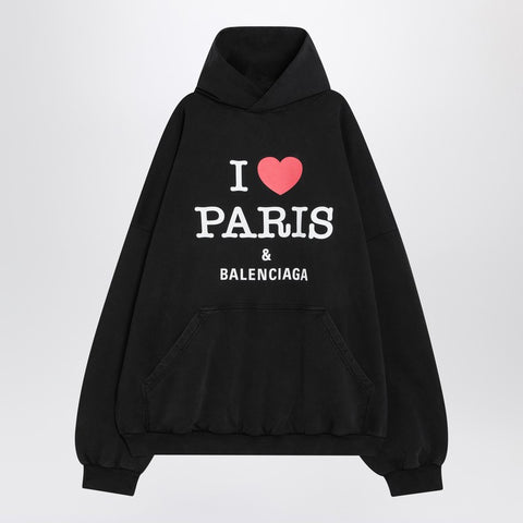 Balenciaga Sweatshirt I Love Paris & Balenciaga black