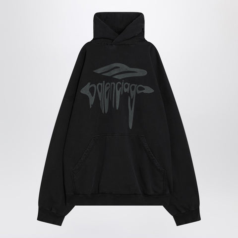 Balenciaga Balenciaga 3B Liquified Black Faded Sweatshirt