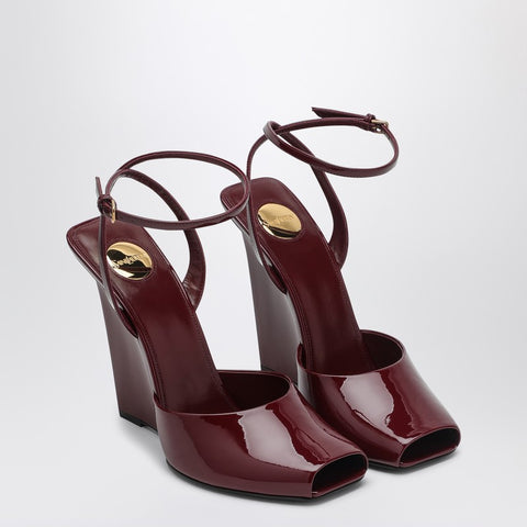 Saint Laurent Saint Laurent La Scandale wedge in burgundy patent leather