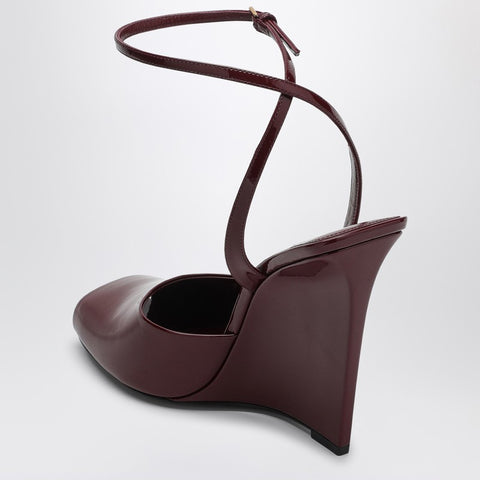 Saint Laurent Saint Laurent La Scandale wedge in burgundy patent leather