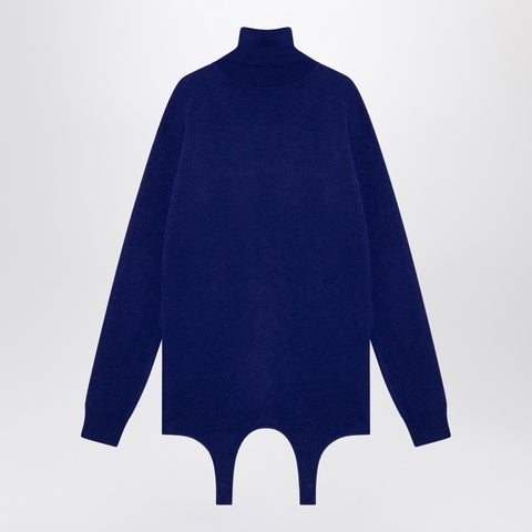 Saint Laurent Saint Laurent Electric blue turtleneck with garter