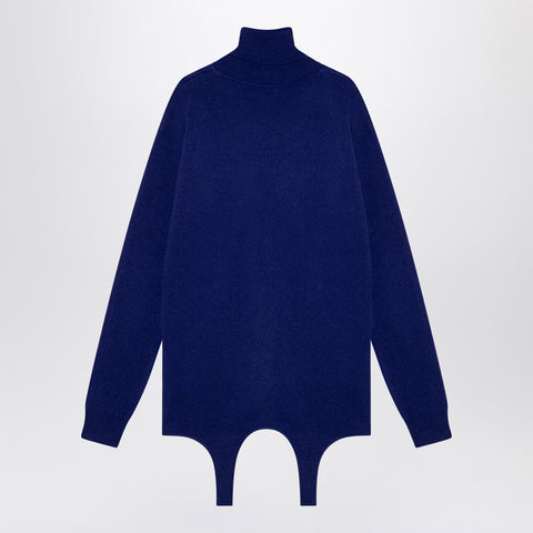 Saint Laurent Saint Laurent Electric blue turtleneck with garter