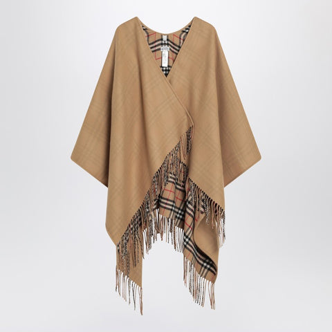 Burberry Burberry Beige wool cape with Check pattern