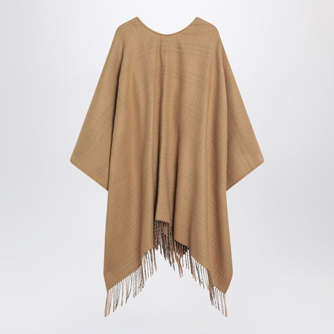 Burberry Burberry Beige wool cape with Check pattern