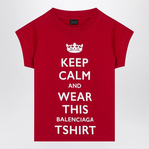 Balenciaga Balenciaga Red cropped t-shirt Keep Calm