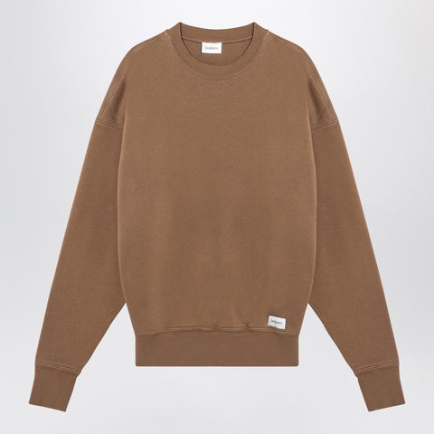 Saint Laurent Saint Laurent Caramel coloured plush cotton sweatshirt