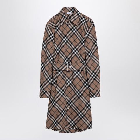 Burberry Burberry Check wool blend chemise dress