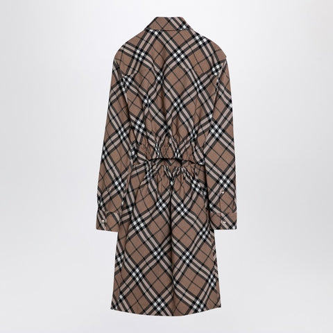 Burberry Burberry Check wool blend chemise dress