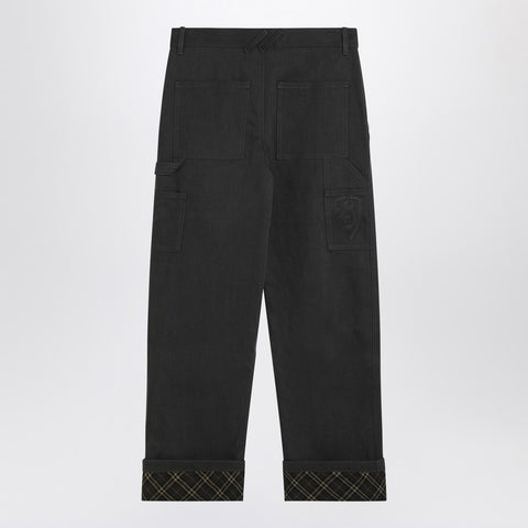Burberry Burberry Black trousers with Check pattern lapels