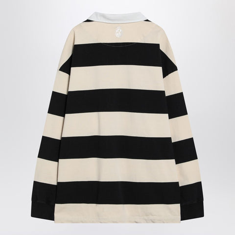 Alexander Mcqueen Alexander McQueen Striped Polo Shirt Black/Ivory