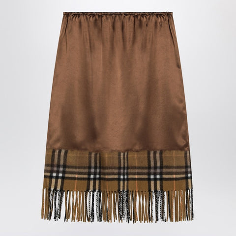 Burberry Burberry Satin skirt with Check panel