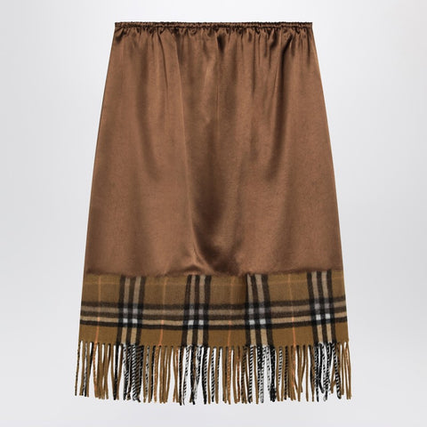 Burberry Burberry Satin skirt with Check panel