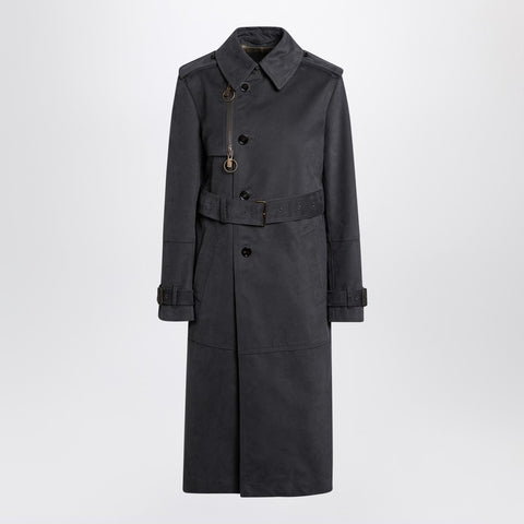 Burberry Burberry Long ash-coloured cotton and nylon trench coat
