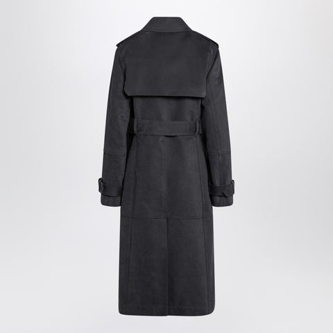 Burberry Burberry Long ash-coloured cotton and nylon trench coat