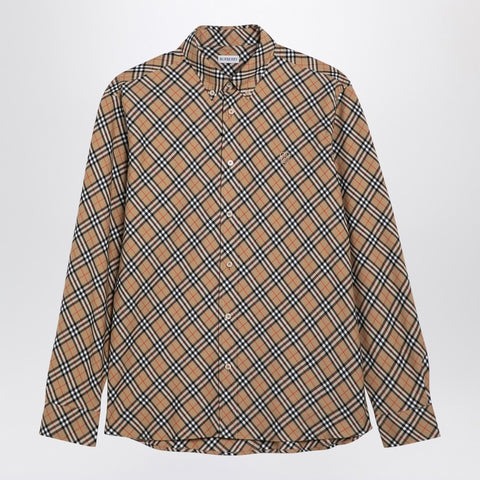 Burberry Burberry Beige button-down shirt with Check pattern