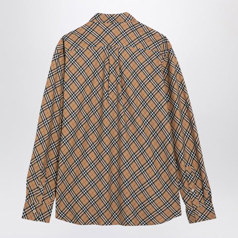 Burberry Burberry Beige button-down shirt with Check pattern