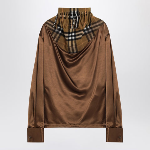 Burberry Burberry Satin Shirt with Check Panel