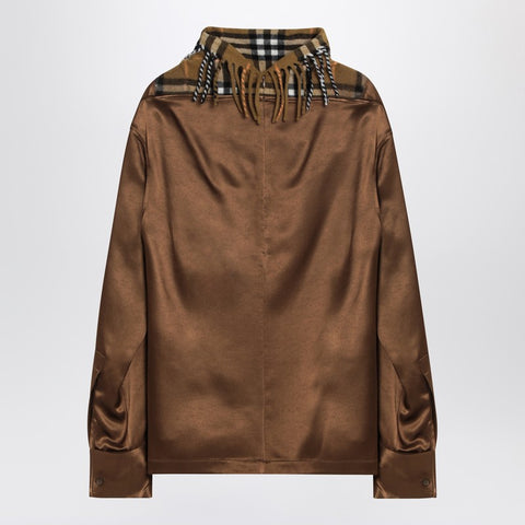 Burberry Burberry Satin Shirt with Check Panel