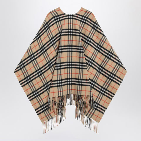 Burberry Burberry Check pattern wool and cashmere cape