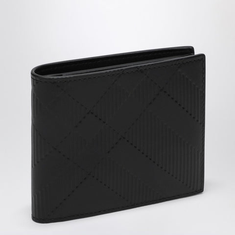 Burberry Burberry Black leather bi-fold wallet Check