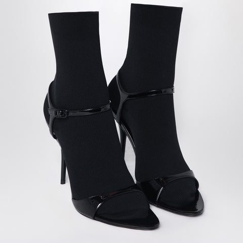 Balenciaga Balenciaga Avenue Sock black sandal in patent leather and mesh