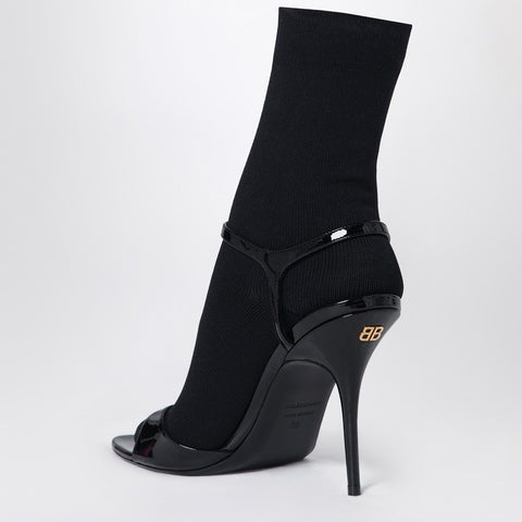 Balenciaga Balenciaga Avenue Sock black sandal in patent leather and mesh