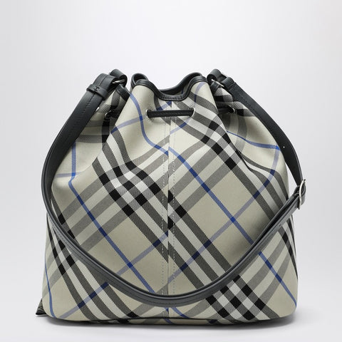Burberry Burberry Medium bucket bag with Lichen-colour Check pattern