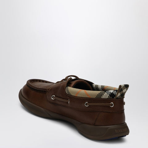 Burberry Burberry Brown Loafers with Check Trim
