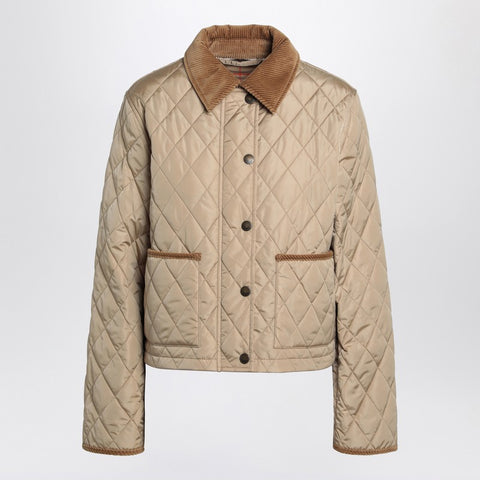 Burberry Burberry Cropped beige quilted nylon jacket