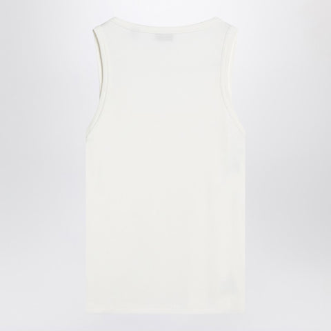 Burberry Burberry White tank top with Check motif detail