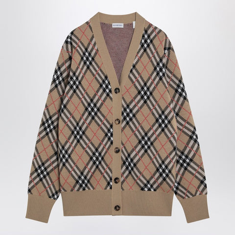 Burberry Burberry Wool and mohair blend check cardigan