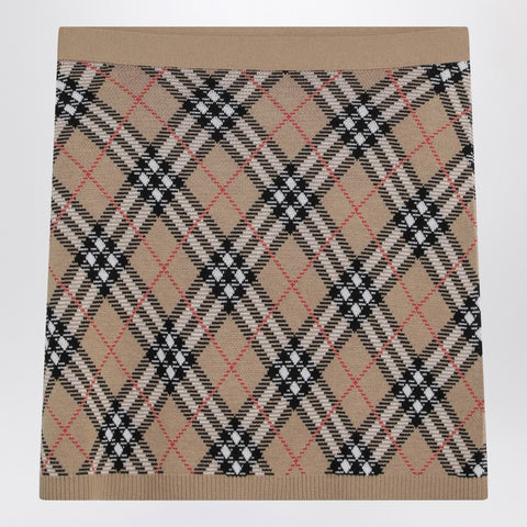 Burberry Burberry Wool and mohair blend check mini skirt
